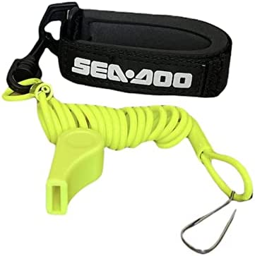 SEADOO DESS Key Replacement Repair Safety Lanyard Tether Cord With Whistle SEA DOO SEA-DOO Neon yellow