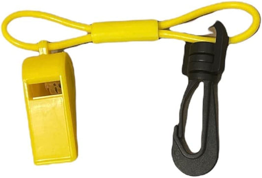 JETSKI SEADOO WAVERUNNER JET BOAT MERCURY MARINE WHISTLE WITH CLIP YELLOW