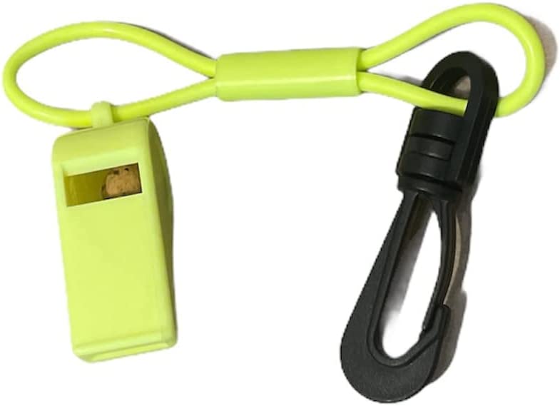 JETSKI SEADOO WAVERUNNER JET BOAT MERCURY MARINE WHISTLE WITH CLIP NEON YELLOW