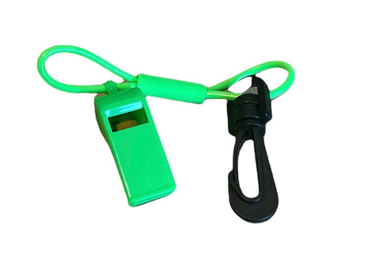 JETSKI SEADOO WAVERUNNER JET BOAT MERCURY MARINE WHISTLE WITH CLIP NEON GREEN