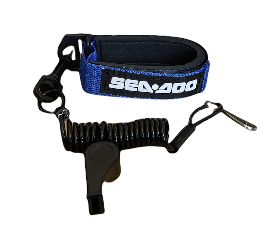 SEADOO DESS Key Replacement Repair Safety Lanyard Tether Cord With Whistle SEA DOO SEA-DOO Blue