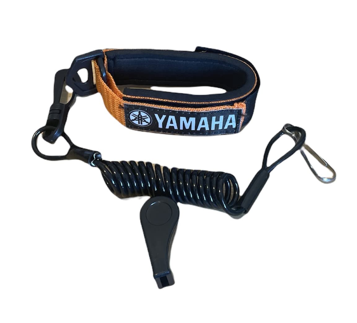 Yamaha Superjet SJ Waverunner GP XL VX VXR Raider LX SHO Replacement Lanyard & Whistle Wrist Band Orange/Black