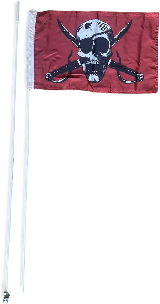 Can Am Maverick X3 Polaris RZR Yamaha YXZ1000 2 Part 7' Whip Pirate Heavy Duty Flag