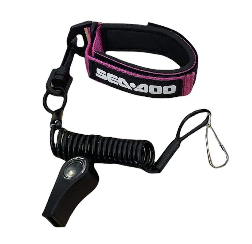 SEADOO DESS Key Replacement Repair Safety Lanyard Tether Cord With Whistle SEA DOO SEA-DOO Pink