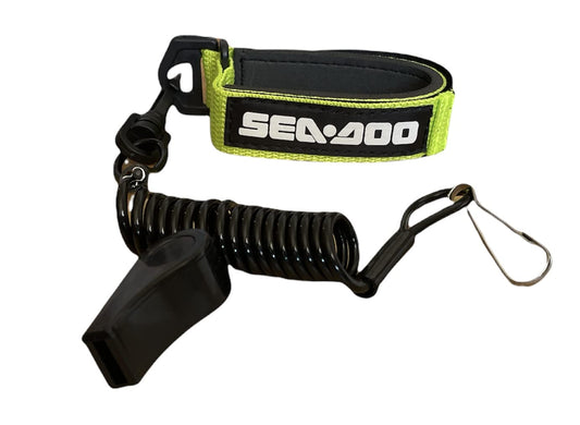 SEADOO DESS Key Replacement Repair Safety Lanyard Tether Cord With Whistle SEA DOO SEA-DOO Neon Green