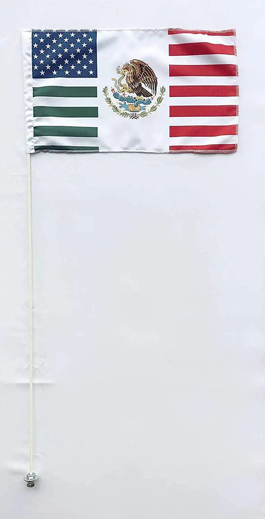 JLP USA Mexico Friendship X3 Polaris Flexible 3.5' Whip Flag Glamis Dunes