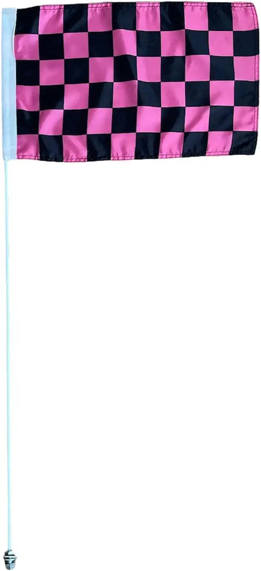Silverado Sierra Raptor Tacoma Tundra Flexible RZR 6' ATV Whip Flag Can-am Checkers Pink