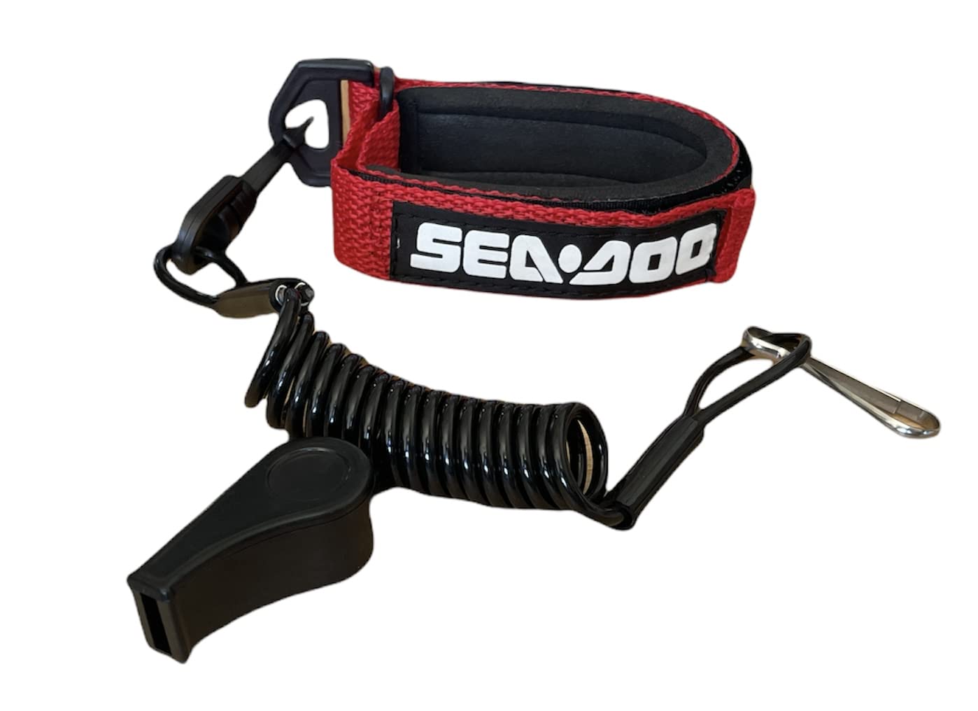 SEADOO DESS Key Replacement Repair Safety Lanyard Tether Cord With Whistle SEA DOO SEA-DOO REd