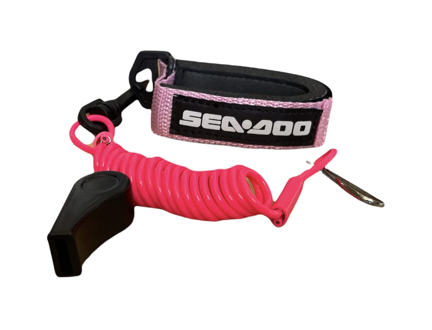 SEADOO DESS Key Replacement Repair Safety Lanyard Tether Cord With Whistle SEA DOO SEA-DOO Pink