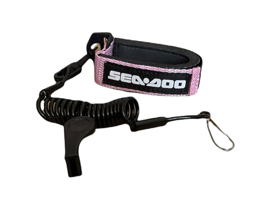 SEADOO DESS Key Replacement Repair Safety Lanyard Tether Cord With Whistle SEA DOO SEA-DOO Neon Pink