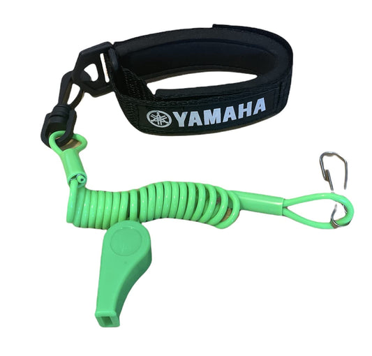 Yamaha Superjet SJ Waverunner GP XL VX VXR Raider LX SHO Replacement Lanyard & Whistle Wrist Band Black/Neon Green