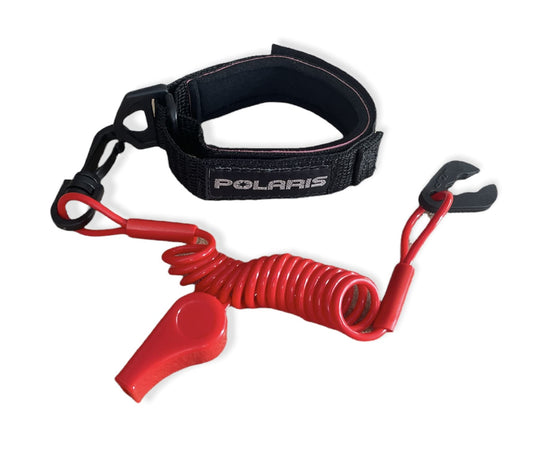 Polaris SL SLT SLTX Virage Octane MSX All Models Whitstle Wrist Band & Lanyard Black / Red