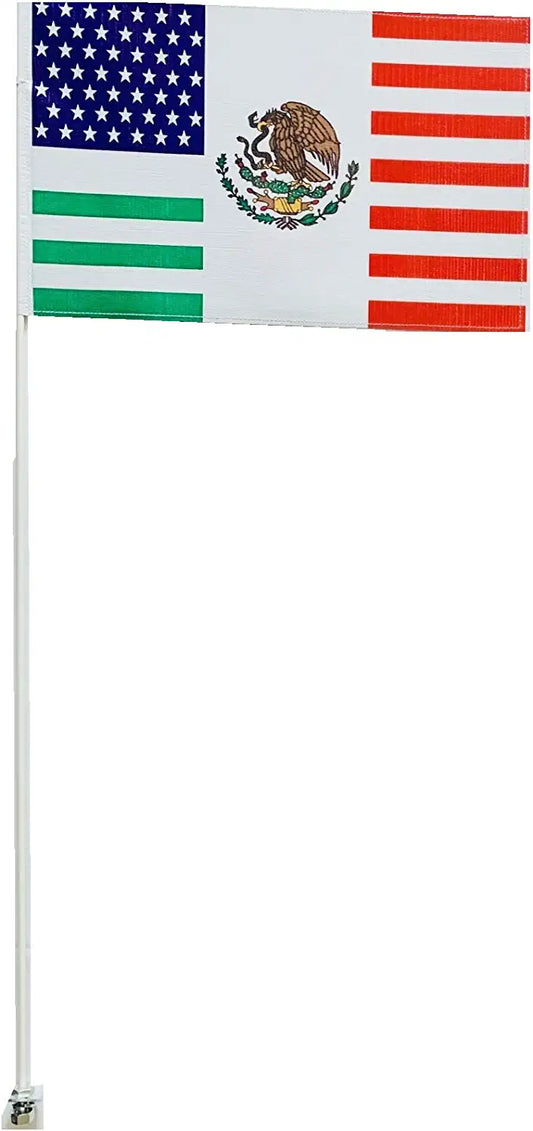 JLP US+MX Silverado Sierra Raptor Flexible Chicano 6' ATV Flag Heavy Duty