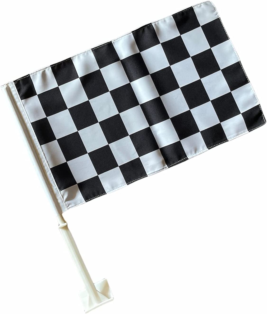 Car Window Clip on Flag Superman Finish Line Checkers