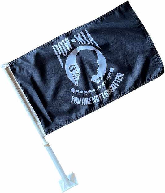 SUMINISTROS PARA CONCESIONARIOS DE AUTOMÓVILES Venta de banderas con clip para ventanillas de autos POW MIA