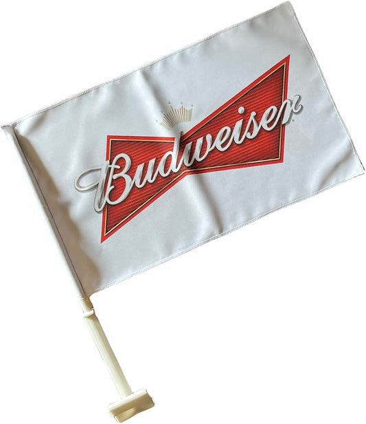 SUMINISTROS PARA CONCESIONARIOS DE AUTOMÓVILES Venta de banderas con clip para ventanillas de automóviles Budweiser