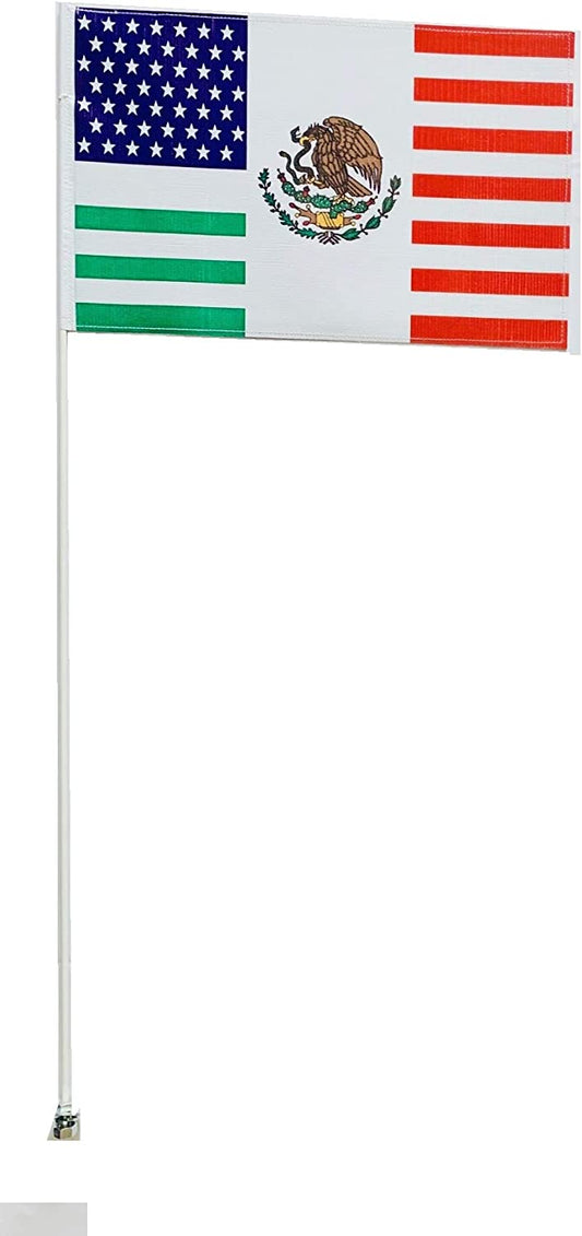 Látigo flexible para vehículos todo terreno JLP Raptor Tacoma Tundra de 3,5 pies con bandera de la amistad de EE. UU. y México, resistente
