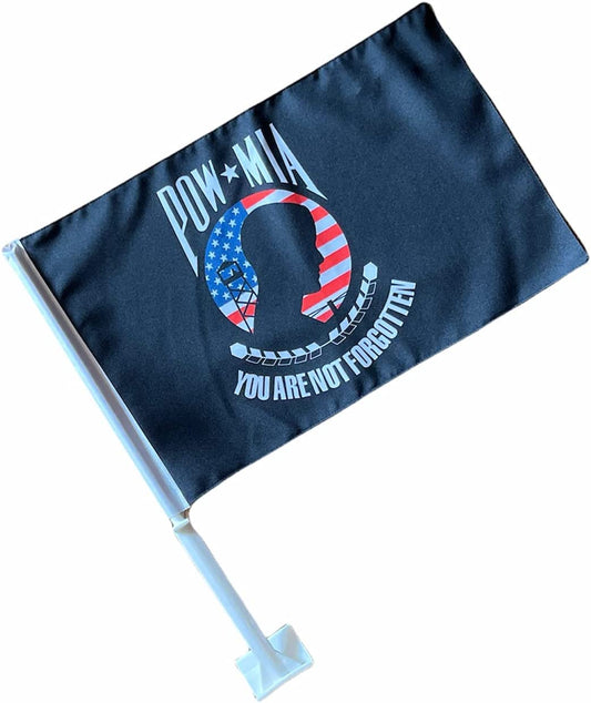 SUMINISTROS PARA CONCESIONARIOS DE AUTOMÓVILES Venta de banderas con clip para ventanillas de autos POW MIA No te olvidamos