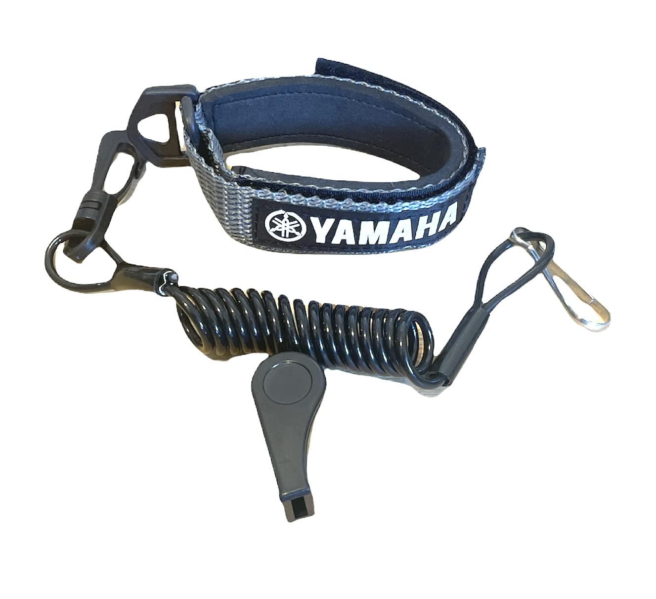 Yamaha Superjet SJ Waverunner GP XL VX VXR Raider LX SHO Replacement Lanyard & Whistle Wrist Band Silver/Black