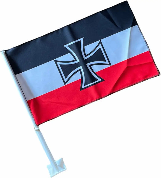 Bandera con clip para ventana de Ford, Dodge, Chrysler, GMC, Nissan y Toyota con cruz de hierro