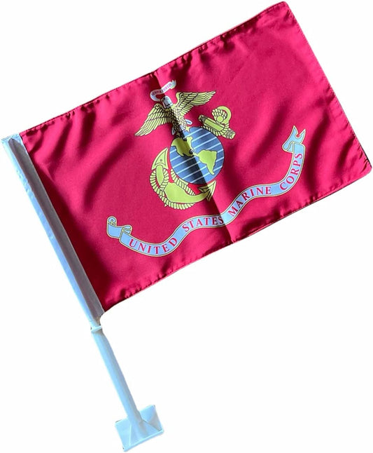 Car Window Clip on Flag US Marine Corps