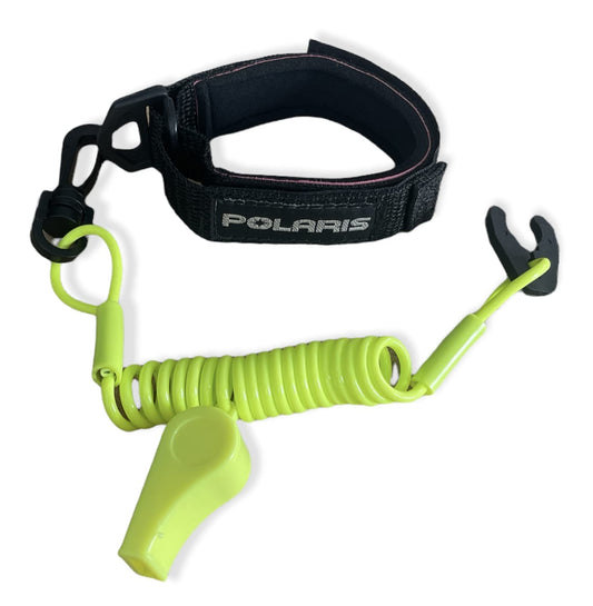 POLARIS SL SLT OCTANE VIRAGE GENESIS 650 750 ALL MODELS NEW LANAYRD WRIST BAND LANYARD BLACK / NEON YELLOW