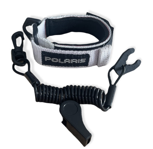 POLARIS SL SLT OCTANE VIRAGE GENESIS 650 750 ALL MODELS NEW LANAYRD WRIST BAND LANYARD WHITE / BLACK