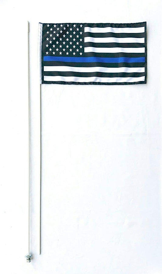 JLP Silverado Sierra Raptor Tundra Flexible 2 Part 7' Whip Flag Blue LINE
