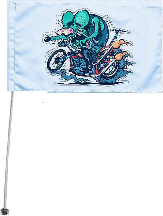 JLP Raptor Warrior YFZ450 Blaster 3.5' ATV Flag Rat Fink